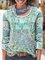 Cotton-Blend Long Sleeve Floral-Print Floral Shirts & Tops