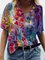 Colorful Flower Painting T-shirt Shirts & Tops
