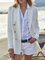 Solid Long Sleeve Casual Cotton-Blend Linen Blazer