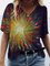 Abstract Sun Painting T-shirt Short Sleeve Casual Shirts & Tops