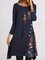 Vintage Floral Crew Neck A-Line Dresses