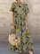 Vintage Calico Print Round-neck Short Sleeve Maxi Dress
