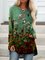 New Women Fashion Plus Size Boho Holiday Floral Vintage Casual Shift Tops