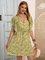Green Crew Neck Cotton-Blend A-Line Holiday Dresses