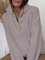 Plain Long Sleeve Cotton-blend Stand Collar Casual Winter Gray Top