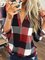 Print V-Neck Long Sleeves Casual Blouses