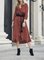 Long Sleeve V Neck Casual Dresses