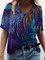 Graphic Short Sleeve Cotton V Neck Shirts & Tops