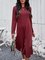 Solid Crew Neck Long Sleeve Midi Dress