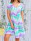 Short Sleeve Ombre/tie-Dye Dresses