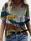 PRINT V-NECK SHORT-SLEEVED T-SHIRT