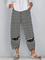 Cat Printed Stripes Pants