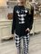 Round Neck Printed Elastic Waistband Bottom Loungewear