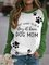 Long Sleeve Crew Neck Animal Casual Shirts & Tops