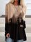 Color Block Casual Round Neckline Long Sleeve Blouses