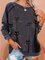 Cotton-Blend Shift Long Sleeve Sweatshirt