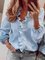 Ruffle Neck Long Lantern Sleeve Blouse Shirt