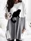 Cat print casual mid-length casual multi-pocket round neck knitted dress