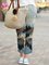 Landscape Print Elastic Waist Drawstring Plus Size Casual Pants