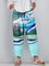 Casual Natural Scenery Print Irregualr Hem Plus Size Pants With Pockets