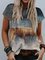 Women's mountain print round-neck t-shirt