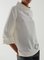 White Funnel neck Cotton-Blend Casual Shirts & Tops
