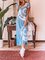 Printed Ombre/tie-Dye Short Sleeve V Neck Dresses