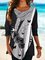 Floral Round Neck Long Sleeve Casual T-shirts