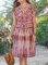 Casual Cotton Short Sleeve V Neck Dresses