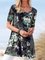 Floral Crew Neck Casual Shirts & Tops
