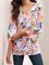 3/4 Sleeve Casual V Neck Top