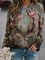 Floral Casual Crew Neck Long Sleeve Shirts & Tops
