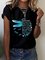 Animal Letter Printed Casual Round Neck Short Sleeve T-Shirts