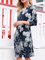 Casual Cotton-Blend Short Sleeve Printed Dresses