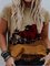 Vintage Desert Forest Treetop Landscape Colorful Gradient Cat Print T-shirts