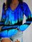 Print Forest V-Neck Long Sleeves Casual T-shirts