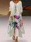 Casual Dandelion 3/4 Sleeve Crew Neck Maxi Dresses