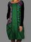 Vintage Geometric Floral Printed Plus Size Long Sleeve Crew Neck Casual Dresses
