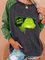 Letter Crew Neck Raglan Sleeve Floral-Print Shirts & Tops