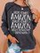 Round Neck Here Comes Amazon Print Womens Black Sweatshirt