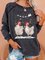 Christmas Chicken Print Casual Round Neck Sweatshirt