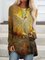 Ombre tie Dye Vintage Casual Boho Long Sleeve Cotton Blend Sweatshirt