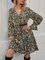 Neck Allover Floral A-line Dress Without Belt