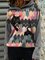 Animal Casual Draped Neckline Long Sleeve Blouses