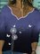 Butterfly Print Gradient Color Long Sleeve T-Shirt