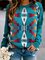Vintage Print Casual Loose Pullover Sweatshirt