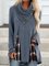 Tartan Casual High Neckline Long Sleeve Blouses