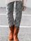 Cotton-Blend Leaves Casual Pants