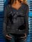 Animal Print Stripe Casual V-neck Long Sleeve T-Shirts