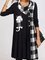 Casual Animal Round Neckline Knee-Length Shift Dress